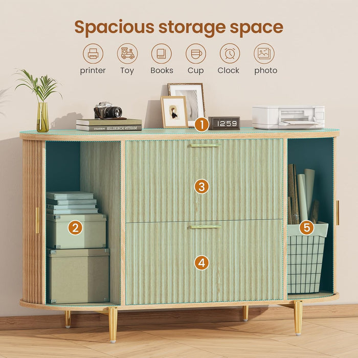 Natural Burlwood 39.4 Inch Filing Cabinet Organizer