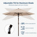 10FT Patio Umbrella Outdoor Market Umbrella with Crank and Tilt, 8 Flexible Fiberglass Ribs, Uv-Resistant Waterproof Canopy for Patio, Deck, Garden, Backyard, Beige