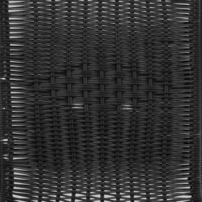 5-Piece 28" Square Indoor/Outdoor Patio Table and Chairs Set, Dining Set with Glass Metal Bistro Table, 4 Stack Rattan Chairs, Black