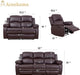 Luxury Recliner Sofa Living Room Set Reclining Sofa and Loveseat Chair Sets Living Room Furniture Sets Recliner Couches for Living Room/Office (A-Brown Leather, 3 Piece Set)