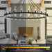 70" 24-Light Black Wagon Wheel Chandelier for High Ceilings Living Room