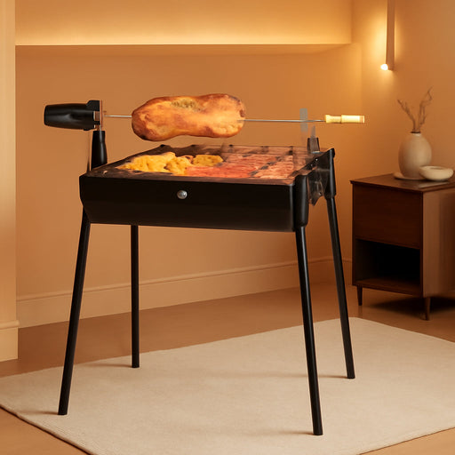 Portable Charcoal Grill with Thermometer, Double-Sided Smoker Grill for Outdoor Patio Backyard Camping and Parties