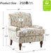 Accent Chair with Solid Legs & Removable Cushion, Floral Comfy Upholstered Armchair, Leisure Single Sofa Chair for Living Room/Bedroom, Spring