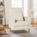 Beige Upholstered Accent Chair With Ergonomic Back