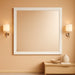 Bathroom Mirror 55x32Inch White Matte Beveled Frame
