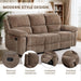 Modern Fabric Recliner Sofa Set, Couch, Loveseat W/Console, Recliner 8093 (Khaki, Sofa) | Breathable Material