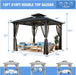 10X10 Hardtop Gazebo, Metal Gazebo with Frame, Outdoor Gazebos with Mosquito Net, Double Roof Hard Top Gazebos for Patios