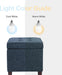 Square Tufted Storage Ottoman - Textured Navy, Small