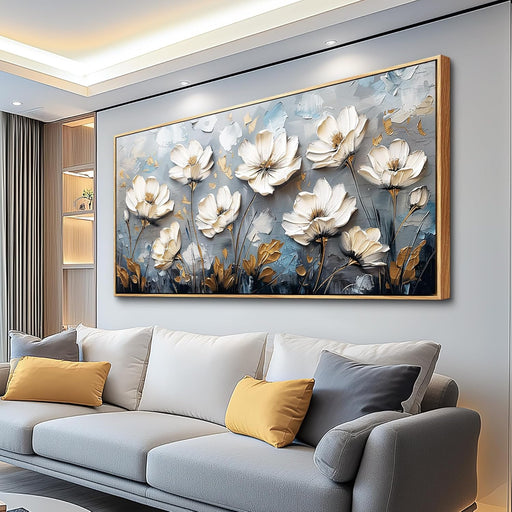 Large Canvas Prints Painting Wall Decor for Living Room Wall Art for Bedroom Office Decoration Vintage Flowers Artworks Abstract Pictures Modern Aesthetics Wood Framed Home Decor