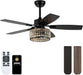 42 Inch Black Smart Ceiling Fan With Remote