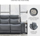 Signature Design by Ashley Mindanao Contemporary Leather Match Upholstered Power Reclining Sofa with Adjustable Headrest and USB Ports, Gray