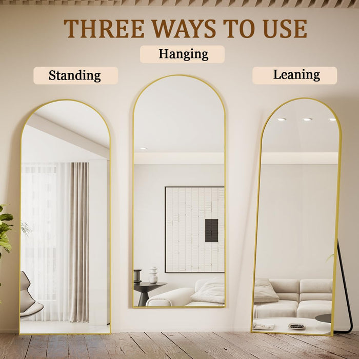 71X26 Arched Full Length Mirror, Floor Mirror with Stand