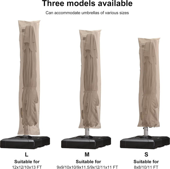 Outdoor Cantilever Umbrella Cover Easy Setup S Size Beige