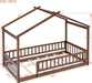 Montessori Floor Twin Bed Kids NoBoxSpring WalnutFinish