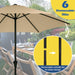 9FT Outdoor Patio Umbrella, Market & Table Umbrella with 6 Sturdy Ribs and Crank System, Fade-Resistant & Waterproof for Garden Backyard Poolside Deck