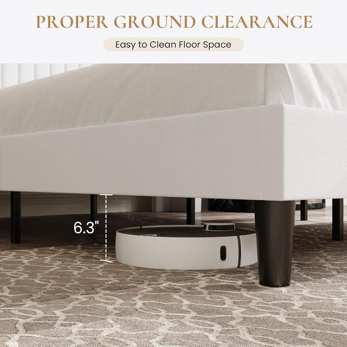 Full Size Velvet Bed Frame with USB Charging Station, Wingback Storage Headboard, Upholstered Platform Bed with Wooden Slats Support, No Box Spring Needed, Easy Assembly, White