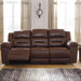 Stoneland Faux Leather Manual Pull Tab Reclining Sofa, Dark Brown