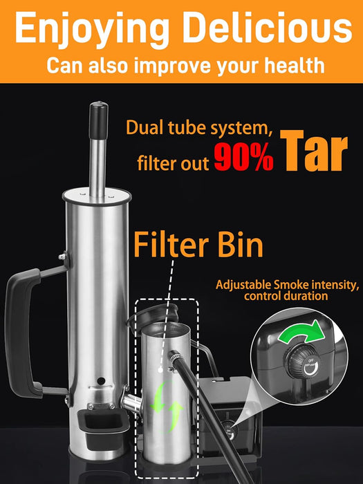 2026 Advanced Cold Smoke Generator, Tube for Pellet Smoker Upgrade, Smoker Attachment for Gas Grilling, Portable Cordless Electric, Hot or Cold Smoking: Fits Weber, Traeger, Pit Boss, East Oak Ect...