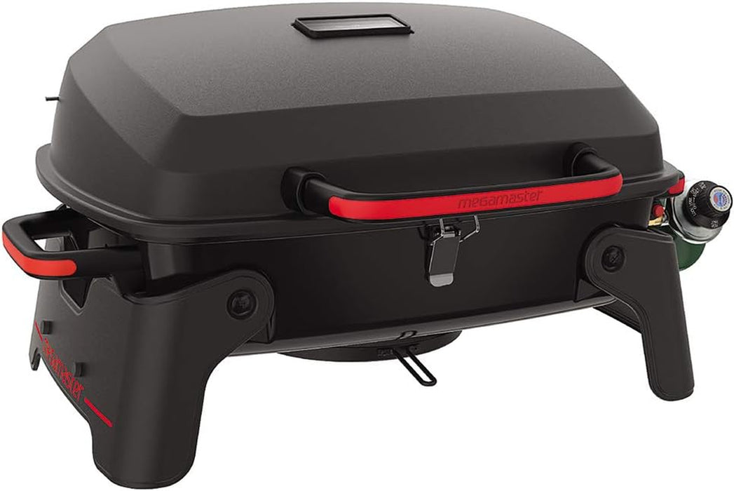 1-Burner Portable Gas Grill with Locking Lid, 11,000 BTU Stainless Steel Burner, Foldable Legs, Small Propane Grill for Outdoor Cooking, Camping, Bbqs, Patios, and Gardens - 820-0065C
