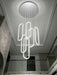 Contemporary Chrome LED Chandelier Dimmable Six Rings