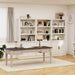 5 Shelf Tall Bookcase with Doors White Bookshelf 31In Wide Display Standing Storage Shelf 72In Tall Wood Book Shelves for Bedroom Living Room Office Library
