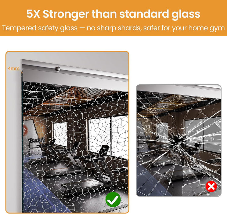 Home Gym Mirror, 48"X30"-2 PCS Gym Mirrors for Wall