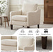 Mid Century Modern Accent Chair, Upholstered Living Room Chairs Armchair for Bedroom, Comfy Reading Accent Chairs with Wood Legs for Living Room, Beige