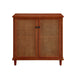 Calzada 31.5'' Tall 2 - Rattan Wicker Door Storage Accent Cabinet with Solid Wood Legs