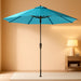 9FT 3-Tier Large Outdoor Patio Umbrella Market Table Umbrella-Uv Resistant,Easy Push Button Tilt and Crank,8 Sturdy Fiberglass Ribs Heavy-Duty Pool Umbrella for Deck,Backyard,Garden,Yard,Light Blue