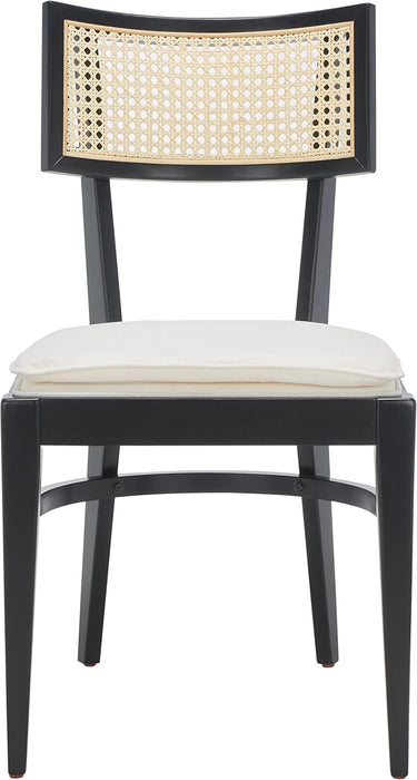 Home Collection Galway Coastal Black/Natural Cane Seat Cushion Dining Chair