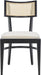 Home Collection Galway Coastal Black/Natural Cane Seat Cushion Dining Chair