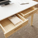 47 Inch Compact Computer Gaming Desk, White Study Work Office Desk with 2 Storage Drawers, Rectangular Study Reading Table, Simple Computer Writing Table for Home Office, Living Room