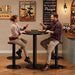 39.4" H round Bar Table and Chairs Set, Modern Black Bistro Pub Table with 2 Barstools, Wooden Counter Height Cocktail Table for Small Bars, Kitchen, Living Room, Apartment
