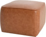 Ellis Faux Leather Pouf Ottoman Foot Rest, Square PU Pouffe Ottoman Footstool, Living Room Sofa Couch Extra Seat, Modern Coffee Table for Home Office Bedroom, Tan Brown
