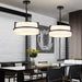 PureWhite Linen Drum Pendant Chandelier 15.7Inch Wide