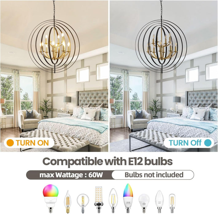Black And Gold Chandelier Farmhouse Pendant Lighting