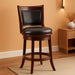 Augusta Bar Height Swivel Stool, 29-Inch, Cappuccino with Dark Brown PU