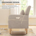 Beige Upholstered Contemporary Accent Chair With Legs