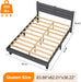 Queen Upholstered Platform Bed Frame with Headboard,Linen Dark Gray