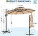 10FT Patio Umbrella, Offset Cantilever Umbrella with UV Protection, Fade Resistant Polyester Fabric, Easy Tilt Adjustment Pool Umbrellas Outdoor for Deck, Garden, Backyard