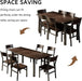 7 Pieces Dining Table & Chairs Set for 4-6, 63" Extendable Kitchen Table and 6 Chairs, Dining Room Table with MDF Board & Metal Frame, Perfect for Small Space, Easy Clean, Espresso