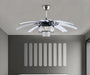 48" LED Ceiling Fan Light with Crystal Chandelier and 8 Retractable Blades