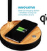 Wellness Series Wireless Charging LED Table Lamp, LED Desk Lamp and Book Light, Reading Light, Great Desk Lights for Home Office, Black with Woodgrain Accents