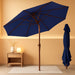 9Ft-Patio-Umbrella W/Push Button Tilt & Crank | Navy Blue | Outdoor Table Umbrellas W/ 8 Fiberglass Ribs | Large Market Umbrella Heavy Duty for Garden Deck Backyard Pool