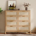 Oak 54Inch UltraLarge Handcrafted Rattan Dresser Cabinet