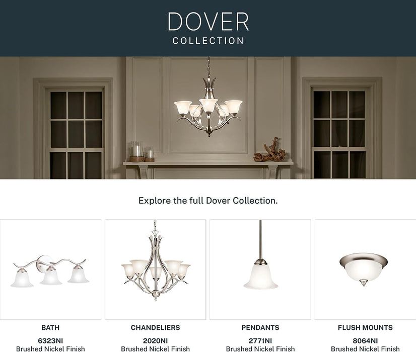 Dover 5-Light Chandelier, Brushed Nickel