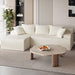 Beige 96 Inch Modular Sectional Sofa PlushCorduroy