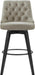 Bar Stools, 360° Swivel Upholstered Bar Stool with Back, 30" H Bar Height Barstools, Set of 2, Faux Leather in Stone Grey