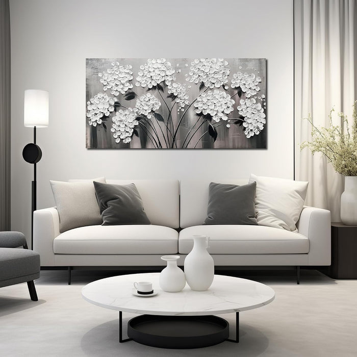 Flower Canvas Wall Art for Bedroom Women Black and White Painting | 20 X 40 Inch Girls Room Decor,Floral Painting Wall Decor,Office Decorations for Women,Living Room Wall Art
