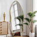 Full Length Mirror, 68"X26" Floor Mirror with Stand, Standing Hanging Leaning Irregular Mirrors for Bedroom Living Room Entryway, Wavy Shaped, Golden